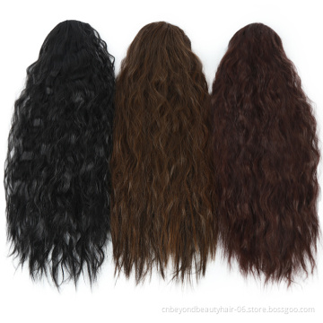 Black Brown Synthetic Wrap Around Drawstring With Clip Ponytail Hair extension Pony tails For Black Women